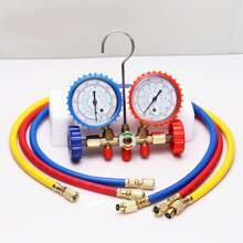 Air Conditioning Fluoride Tool Fluoride Alloy Tool Kit AC Manifold Gauge Set Auto Service Kit For R134A R22 R404A R410A - Red and Blue - View 4