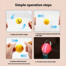 LED Light-Up Spinning Pull-String Ball Toy, Cute Candy Shape, DIY Rotating Flying Ball, Nostalgic Toy, Stress Relief Toy, Suitable As Gift For Children