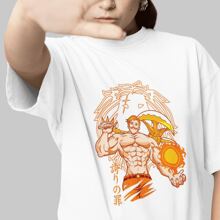 Camiseta Estampada Escanor Nanatsu no Taizai, Playera Estampada Anime - BELLA MODA - Blanco - Ver 1