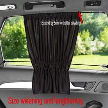 2pcs Car Sun Shade Curtain With Suction Cup Side Window Privacy Sunshade Heat Insulation Curtain For Car Interior - Black - View 2