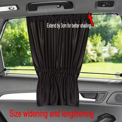 2pcs Car Sun Shade Curtain With Suction Cup Side Window Privacy Sunshade Heat Insulation Curtain For Car Interior