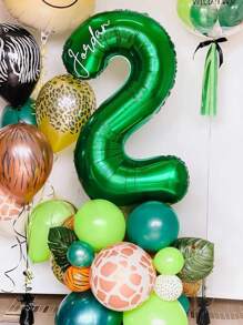 1 个 - 32 英寸绿色 PE 数字形状气球，大型巨型气球，适用于生日、派对、家庭聚会、节日、庆祝装饰、毕业典礼、淋浴、拍照、森林主题生日、恐龙主题生日派对装饰、周年纪念、足球生日派对 - 彩色 - 查看 5