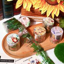 1 Roll Of 4CM Wide * 2M Long Two Styles Of Stickers Forest Animal Flower Garden Fence Mushroom Handbook Tape Stickers Aesthetic Stickers For Scrapbook Journaling Water Bottles Laptop, Scrapbooking Supplies Kit, Waterproof Vinyl Bullet Junk Journal Stickers For Adults Back To School