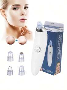 Ultrasonic Cleaner Facial Scrubber Skin Peeling Portable, Blackhead Remover, 4 Suction Probes, Electric Blackhead Extractor, Pore Cleaner Vacuum Machine For Face Care