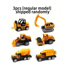 Tecforood 1/6PCS 1:64 Diecast Car Set, Including Bulldozers, Forklift, Excavator & Other Educational Indoor,Yellow And Black Color Schemeoutdoor Toy Cars, Mini Car Models For Boys And Girls 3 Years Old Birthday Gifts,Toy Simulation Car Model Engineering Vehicle Road Roller