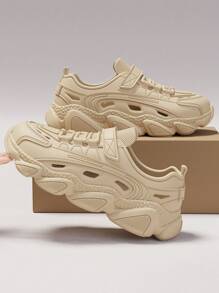 男士户外运动防滑透气运动鞋，休闲时尚沙滩/水鞋，轻便，防臭，减震，防水，适合春秋季 - 卡其色 - 查看 5