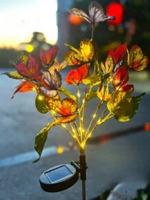 1 件逼真的蝴蝶太阳能地桩灯，防水户外装饰草坪灯，适用于节日家庭花园派对，适用于餐厅、咖啡厅、婚礼、公园景观 - 暖光 - 查看 12