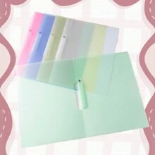 5pcs A4 Rotary Pull Rod Clip Thick Colorful Pull Rod Clip File Folder, A4 Data Folder Creative Simple Transparent Book Clip, Exam Paper Clip, Stationery Plastic Office File Folder, Resume Report Clip