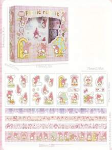 Sanrio 1SET Sanrio Hand Account Sticker Set Cartoon 32 Pack Hand Account Stickers Cute Fashion DIY Stickers Gift Box Tape