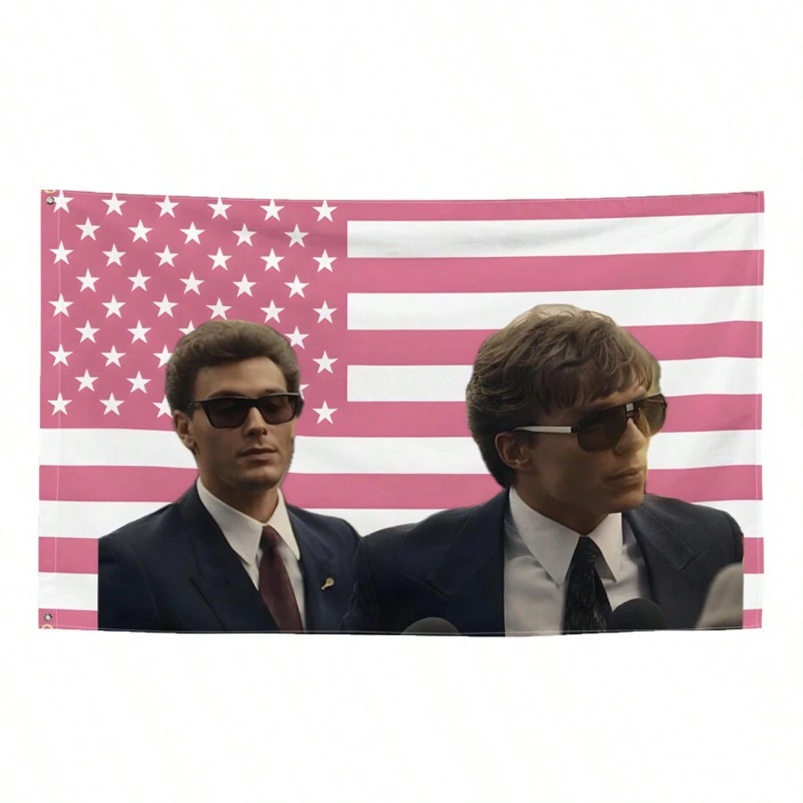 Menendez Brothers 粉色美国国旗 3x5 英尺趣味旗帜横幅涤纶旗帜耐用适用于卧室宿舍客厅宿舍户外派对装饰挂毯房间装饰 - A - 查看 1