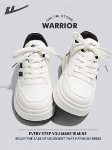 女式板鞋春夏轻便舒适透气朴素风格休闲时尚运动鞋全年适用耐磨全天穿着训练运动鞋跑步鞋小白鞋 - 米/黑 - 查看 3