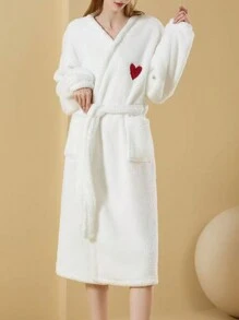 1 件女士简约时尚休闲可穿戴浴袍，日常穿着夏季、假日