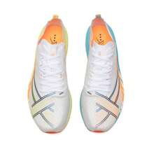 XTEP Men's Running Shoes, Marathon Training Shoes, Rebound Sports Shoes, Carbon Plate Running Shoes, 975119110003, New White/Intelligent Blue/High-Gloss Orange. - Classic White/Smart Blue/High Gloss Orange - View 4