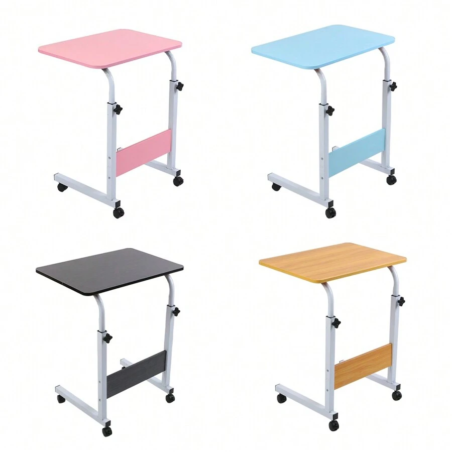 Portable Height Adjustable Laptop Table Over Sofa Bed Desk Computer Notebook Trolley Tray With Rollers 80*40*90cm - Walnut - View 1