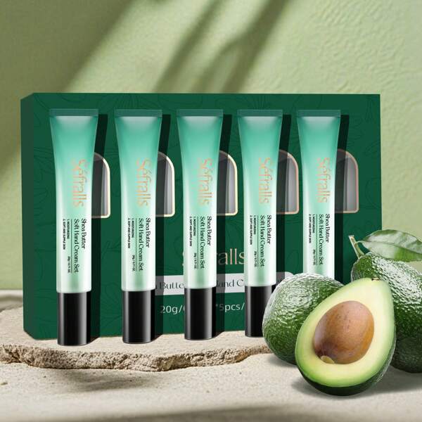 Sefralls Crema de manos con manteca de karité, 20 g/0,71 oz, 5 unidades/juego. Cuidado suave y delicado, juego portátil, hidratación profunda, cuidado de las manos, ingredientes naturales, suave y no irritante, refrescante y no grasoso, crema de manos cómoda, previene la sequedad de las manos.