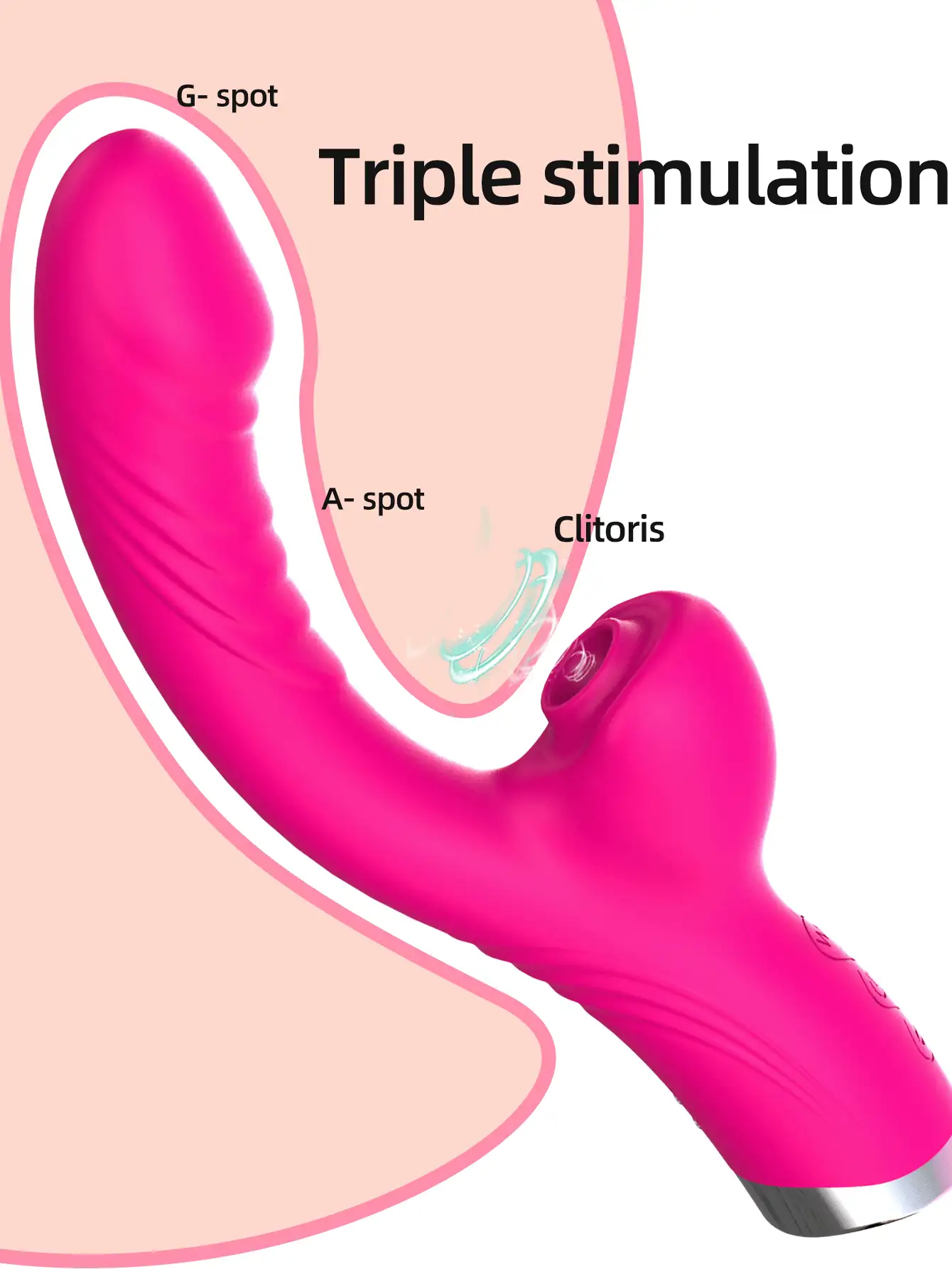 LIKETHAT Vibrador sexy con succión del clítoris, estimulación del punto G y la clítoris, 2 en 1 con 10 velocidades de vibración para la masturbación femenina