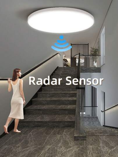 CANMEIJIA 1PC Led Ceiling Lamp 220V Radar Sensor Ceiling Lamp Motion Sensor White Light 6500K Led Lamp Room Decoration Lamps Suitable For Living Room, Bedroom, Kitchen, Study Room, Corridor, Doorway