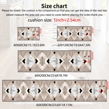 1 pièce Tapis de couloir antidérapant avec base en verre motif croix brun clair, 3 motifs diamant superposés au centre, motif quadrillé flou incrusté. Lavable en machine. Tapis pour entrée, salon, chambre, patio extérieur, jardin, décoration de maison, décoration de pièce, tapis de zone, tapisserie