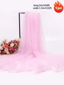 1 pieza Cortina de gasa blanca y rosa de 3 m de largo / 1,5 m de ancho con fondo de tul, cortina de gasa transparente, utilizada para fondo de escenario, fotografía al aire libre, fiesta festiva, fiesta de boda, decoración del hogar (múltiples opciones de color)