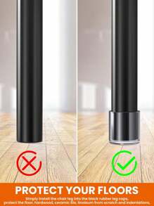 8 件装硅胶椅腿橡胶脚，适用于家具，透明，折叠椅腿帽，适用于硬木地板的椅腿保护垫，防滑、防刮、无噪音，适用于椅子腿的家具滑块，适用于椅子的矩形地板保护垫，硅胶椅腿帽凹槽，用于保护地板腿，脚杯适用于桌子、椅子、沙发 - 彩色 - 查看 2