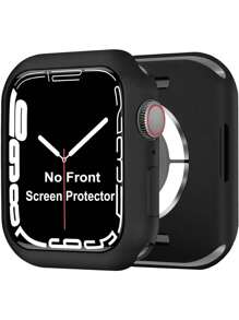 1 Stück schwarze unisex Lässig Mode weiche Silikon Uhrengehäuse Abdeckung, Anti-Sturz Schutzhülle kompatibel mit Apple Watch Series Ultra/SE/1-10, 38/40/41/42/44/45/46/49 mm Smart Watch Zubehör
