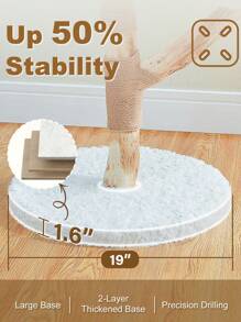 PAWZ Road Wood Flower Cat Tree, Modern Cat Tower With Real Wood Branches, Luxury Boho Cat Furniture With Scratching Post And 2 Perches, Cat Climbing Tower For Indoor Cats, Cloud White - trắng - Xem 8