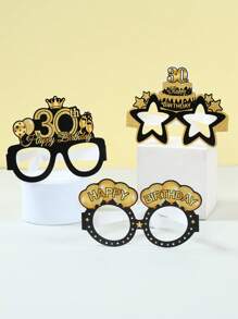 8 件 30 岁生日派对纸质眼镜装饰品成人节日派对装饰，生日快乐装饰面具照片道具
