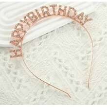 3 件/2 件/1 件水钻和字母装饰派对头带，现代铜合金字母装饰发箍，适合生日派对和情人节 - 彩色 - 查看 16