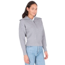 Generra | Sudadera Casual Abierta para Dama - Gris - Ver 3