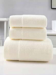 1pc Segmented Faux Pearl Towel, Simple & Elegant Luxury Bathroom Hand/Bath Towel, Super Soft, Absorbent, Skin-Friendly, Suitable For Bathroom, Gym, Hotel, Beach, Daily Necessity, Perfect Gift For Home And Travel