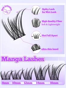 Himirell 140pcs Natural Lash Clusters C Curl Mix 8-16mm Wispy Soft Natural Lashes DIY Clusters Individual False Eyelashes, Easy To Wear, Reusable, Suitable For Daily Makeup