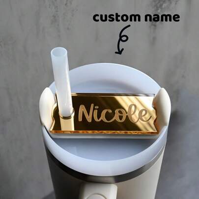 Tapa de vaso dorada, tapa de vaso elegante, placa de identificación moderna, placa de identificación para vaso aislado de 20oz/30oz/40oz