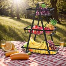1 pezzo Cesto portafrutti per ripiano, cesto per il pane, portaortaggi per la conservazione in cucina, cesto per la frutta con ciotola avvitabile, con 2/3 cestini separati per verdure, organizzazione cucina, utensili da cucina, decorazione ambiente, adatto per cucina, ristorante, festa, campeggio, raduno, regalo per amici e famiglia