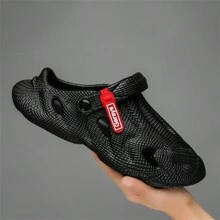 Men's Slide Sandals, Summer Soft EVA Beach Slippers, Outdoor Women's Anti-Slip Original Personalized Hollow Shoes, Brand Couple Garden Shoes - Black - View 7