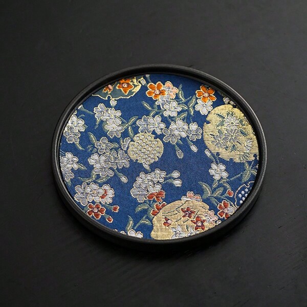Circular Tabletop Tea Tray Heat-Resistant Mat Tea Set Accessories