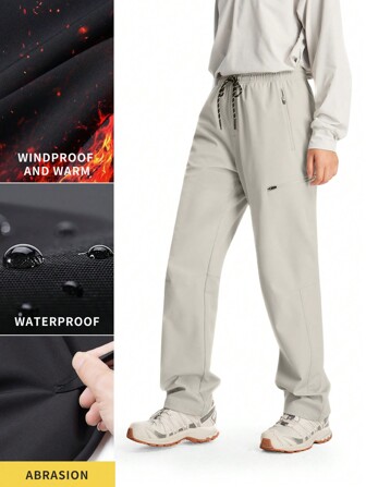 TECTOP Women's Fall And Winter Hiking Pants With Multiple Pockets Outdoor Camping Hiking Pants Elastic Waistband Adjustable