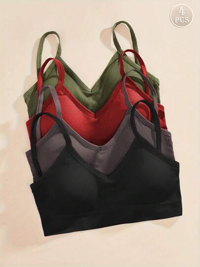 Women Seamless Gestreepte Camisole Push Up Bra, Verleidelijke Com Tafel Underwear