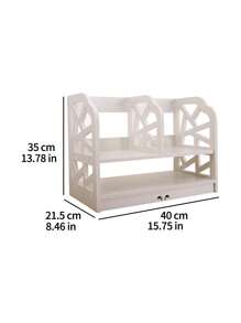 Desktop Shelf - Simple Desk Organizer, Compact Bookshelf For College Students And Office File Cabinet - White - View 3