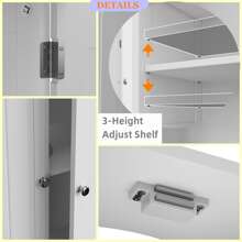 Lucn Modern Style Kitchen / Bathroom Under Sink Cabinet Washroom Sink Storage Unit Floor Free Standing Cupboard Restroom Basin Cupboard With Shelf, Simple White With Carved Lines, Waterprof And Moisture-Proof, U-Shaped Opening Design, MDF Boards, Adjustable Shelf Height, Double Door, Magnetic Attraction, 60*60*30 CM (Under-Sink Cabinet) - White - View 10