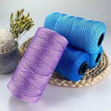 2 Pcs 1.5mm X 240 Yards Nylon Mesh Cord, 2 Pieces Set, Versatile Crafting Yarn Suitable For Knitting, Crochet, Hats, Bags, Wallets, Shoes, Plant Hangers, 100% Nylon, Multi-Color Options