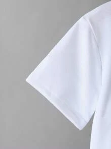 Young Boys Short-Sleeved Shorts Suit Camouflage Young Boy Print Round Neck White Short-Sleeved T-Shirt + Camouflage Leaf Print Shorts Casual Comfortable All-Match Outdoor Spring And Summer Two Pieces Suit - Army Green - View 4