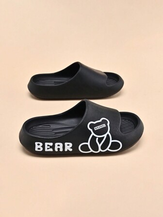 Kids Foam Slip-On Slippers, Lightweight Anti-Slip Soft Bottom Cute Cartoon For Toddler/Big Kids, Comfortable Indoor Outdoor Casual Quick Drying Slide Sandals For Boys & Girls