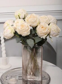 1/3/6pcs Artificial Flame Rose, White, Suitable For Mother's Day Decor ...
