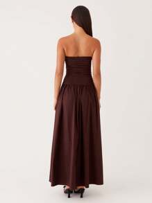 2025 Women Y2k Strapless Maxi Dress Tube Top Dress Elegant Long Dress Summer Beach Vacation Dress Off The Shoulder Dresses Sleeveless A Line Flowy Dress Wedding Party Formal Cocktail Dresses Bohemian Clothes Dress - 棕色 - 查看 2