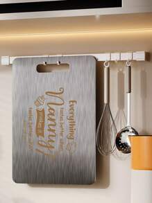 1pc Customizable Stainless Steel Cutting Board, Double-Sided, Easy To Clean, Chopping Board For Meat, Vegetables, Fruits - Kitchen Essential