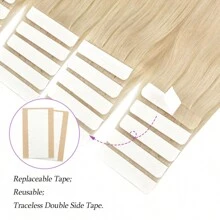 Women's Brazilian Remy Human Hair Extensions, Straight, Tape-In, Self-Adhesive - S613 - View 4