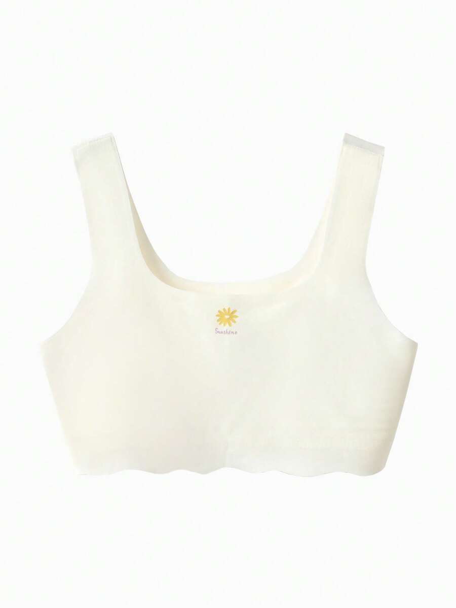 Balabala Girls' Training Bra, Anti-Exposure Design For Growth - White Tone - View 1