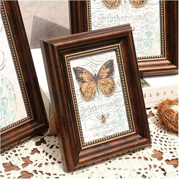 Vintage American Style Photo Frame, Suitable For Wall Mounted Or Desktop Displays, Home Gallery Decoration Gifts Birthday Graduation