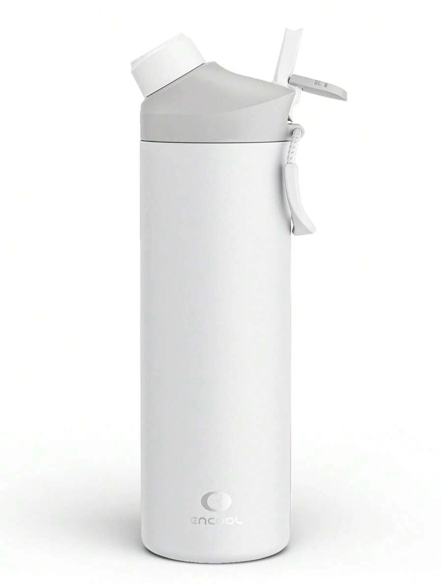 700ml isolierte Edelstahl Wasserflasche mit Strohhalm und Kappenverschluss, auslaufsicher, für Getränkehalter geeignet, doppelwandig, für Sport, Fitness, Reisen