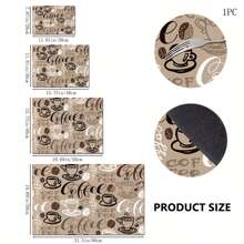 1pc Coffee Mat, Coffee Cup Drying Mat, Coffee Machine Countertop Mat, Coffee Enthusiast Rubber Tableware Drying Mat,  Kitchen Splash Proof Mat - Multicolor - View 3